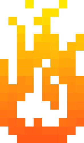 Pixel video game flame fire Royalty Free Vector Image
