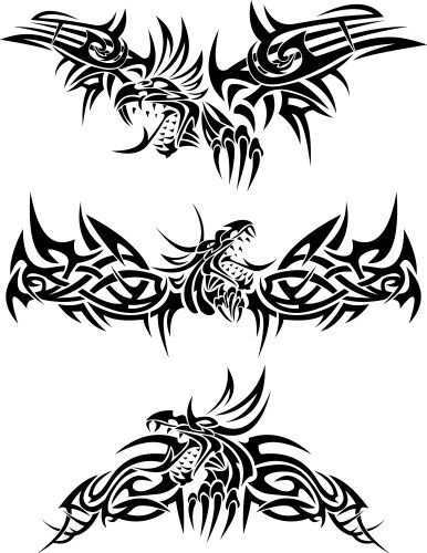 Mythic Dragon Tattoos Vector Image