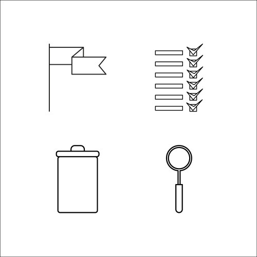 Office simple linear icon setsimple outline icons vector image
