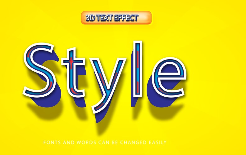 Pop style pattern 3d editable text effect vector image