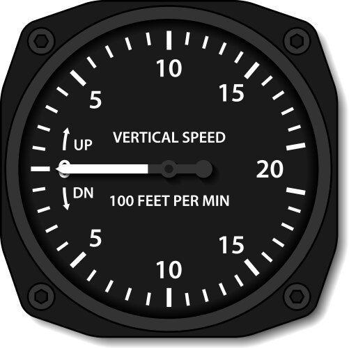 Aviation variometer vertical speed indicator vector image