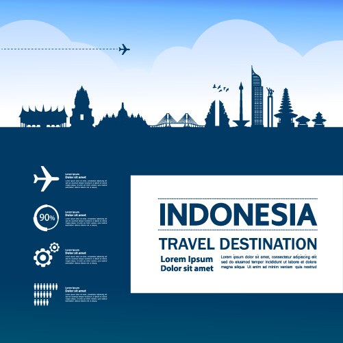 Indonesia travel destination Royalty Free Vector Image