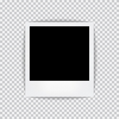 Old empty realistic photo frame with transparent vector image