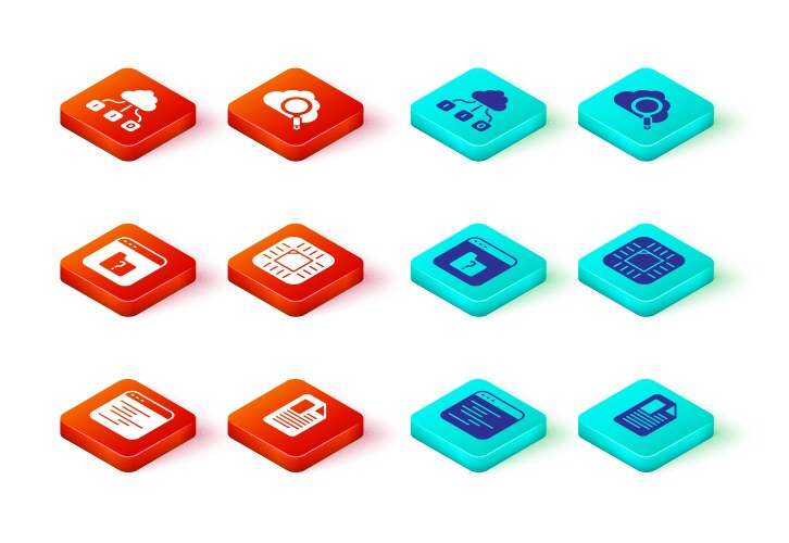 Set software file document missing processor vector image