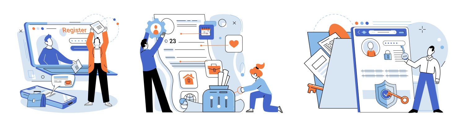 Authentication access to certain features vector image