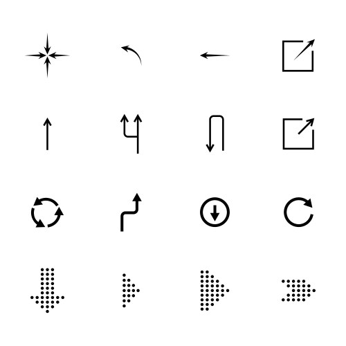 Black arrows icon set pointers for navigation vector image