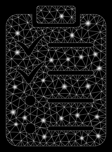 Flare mesh wire frame todo list with spots vector image