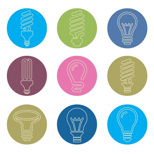 Light bulbs bulb icon set Royalty Free Vector Image