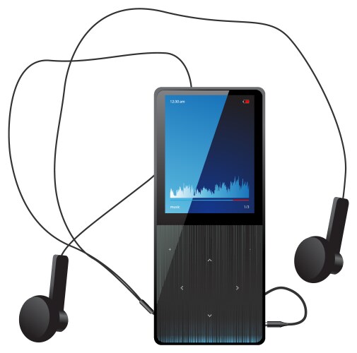 Blue mp3 player on white background Royalty Free Vector