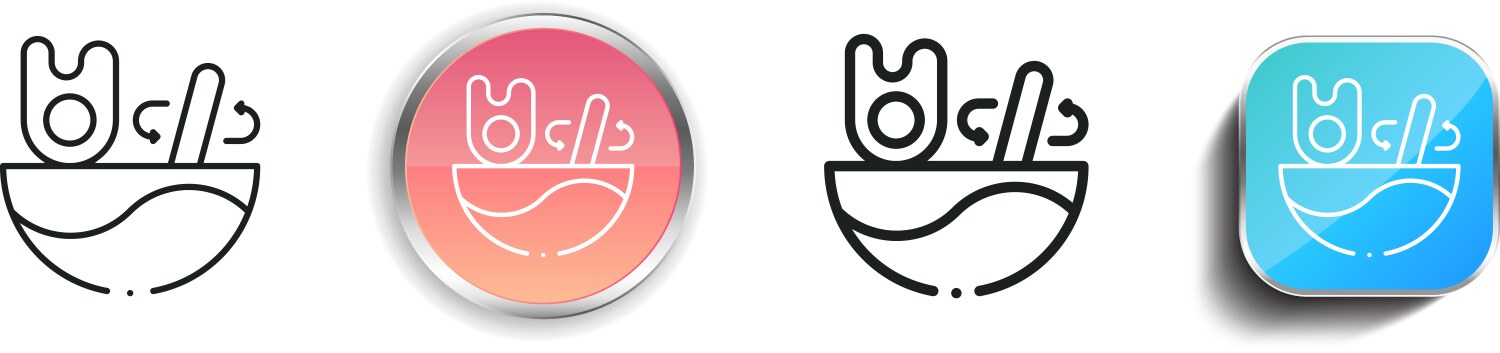Beating icon thin linear regular and button style vector image