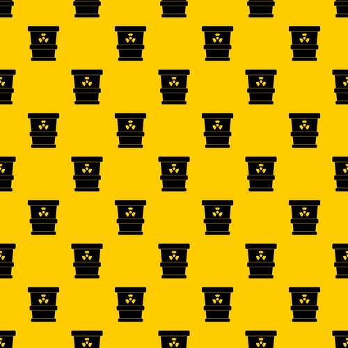 Trashcan containing radioactive waste pattern vector image
