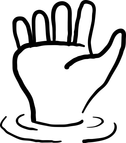 Hand drawn people drowning underwater asking vector image