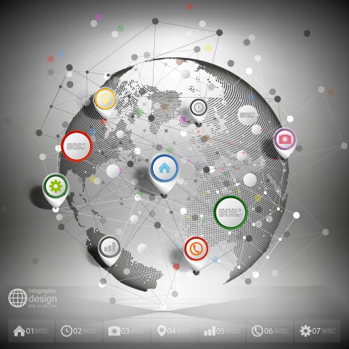 Infographic network with pointer marks vektorbild