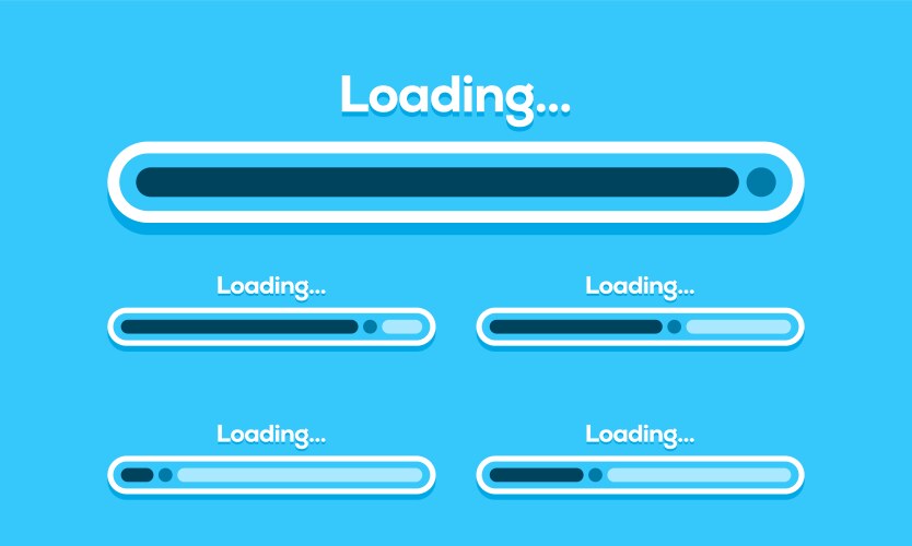 Set of loading bar progress visualization vektorbild