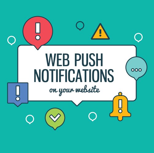Push notifications elements linear icons set vector image