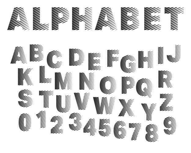 strip alphabet font template vector image