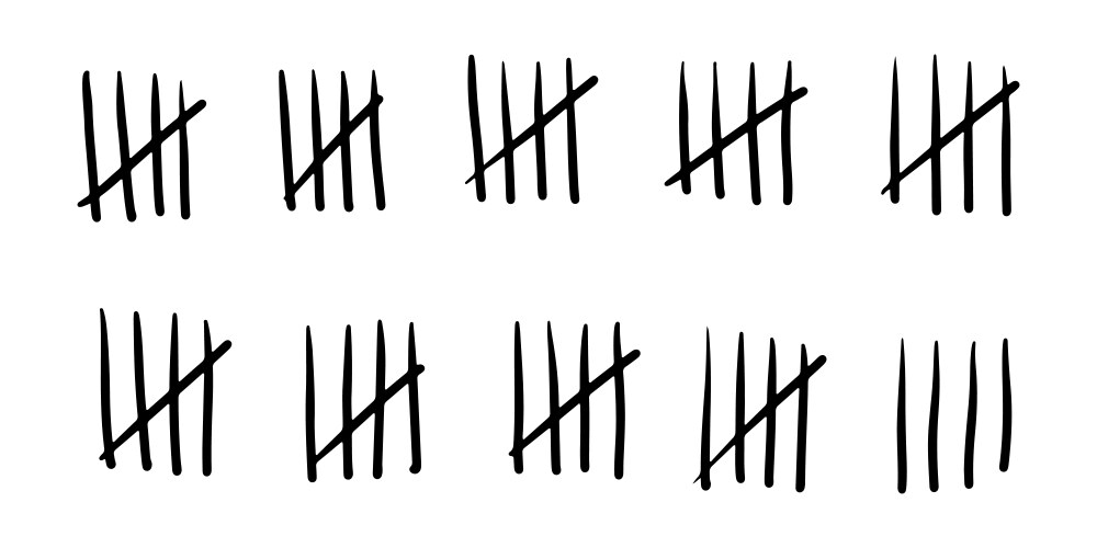 Doodle count bar the days counted vector image