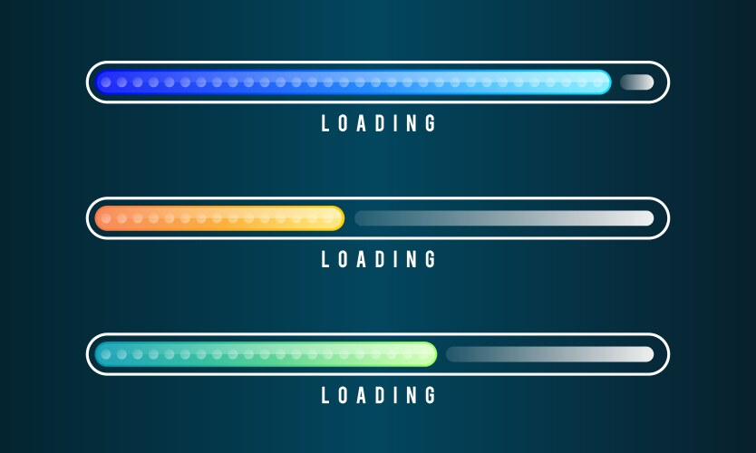 Set of loading bar progress visualization vektorbild