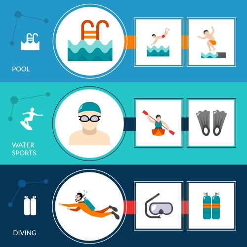Swimming pool rules set icons and symbol Vector Image