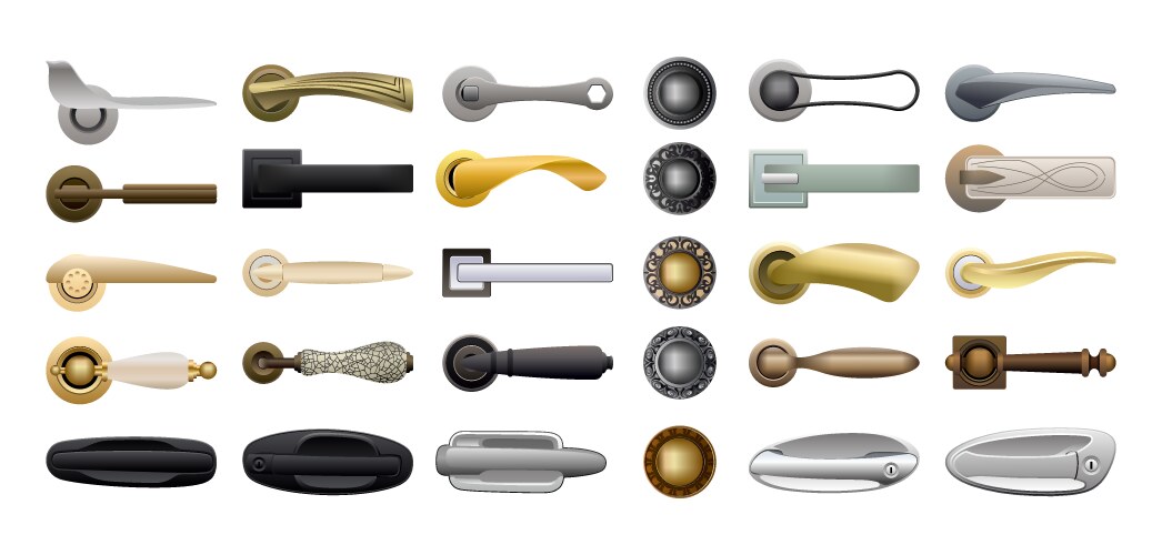 Door handle set Vector Image