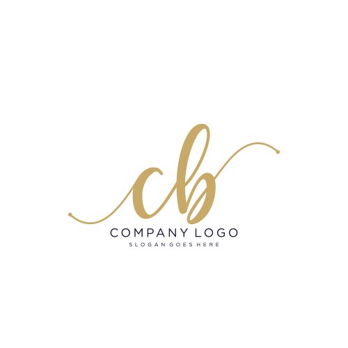 Elegant Initial Logo - CB Script Vector Image