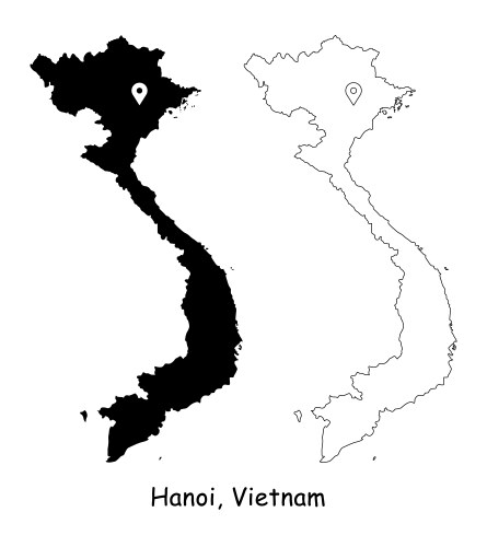 Hanoi City Map - Vietnam Vector Image