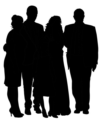 sad family on cemetery or graveyard mourning vector image