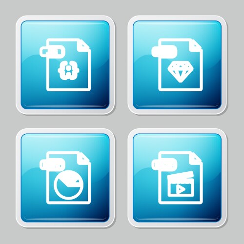Set line js file document ruby ppt and mov icon vector image