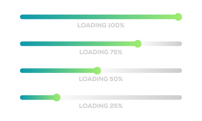 Set of loading bar progress visualization vektorbild