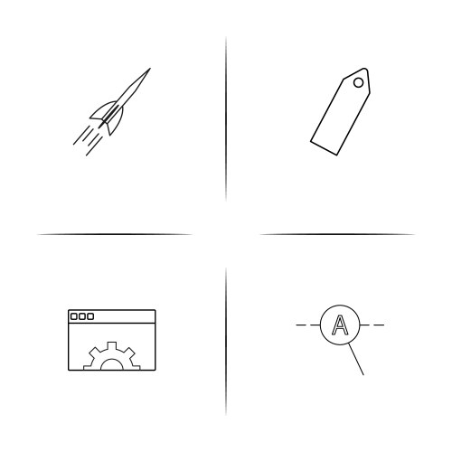 Web and text simple linear icon setsimple outline vector image