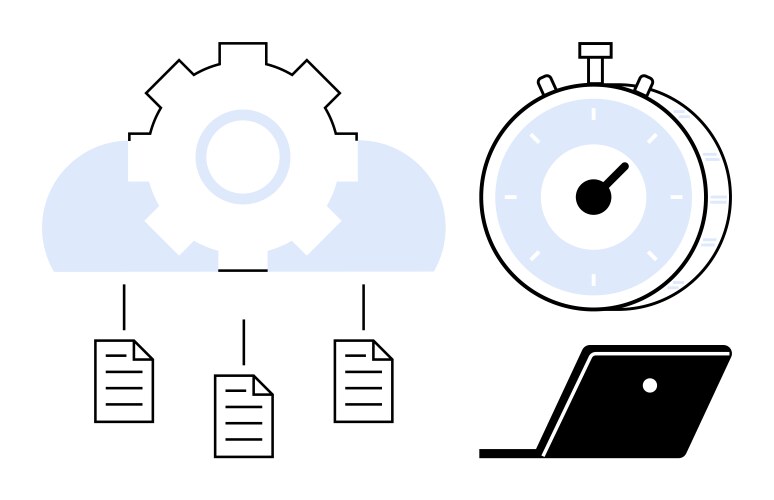 Cloud computing efficiency data synchronization vector image