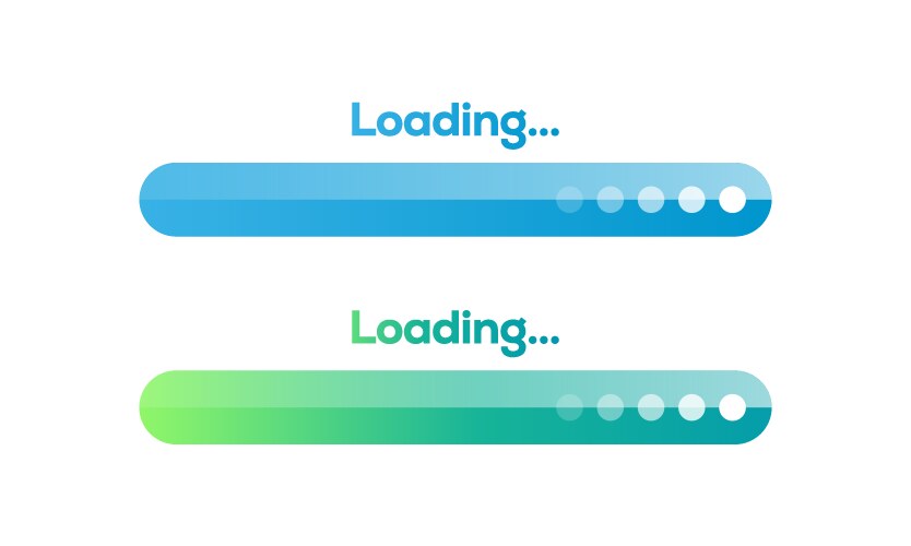 Set of loading bar progress visualization vector image