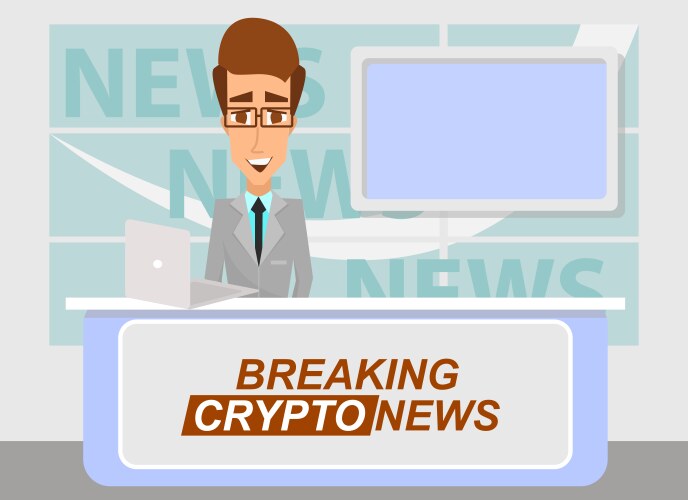 Breaking cryptonews concept flat vector image