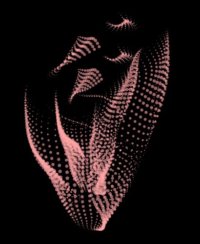 3d dynamic node of big data dots science wave vector image