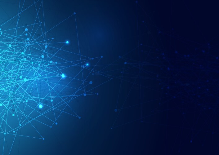 Ai wave lines neural network background Royalty Free Vector
