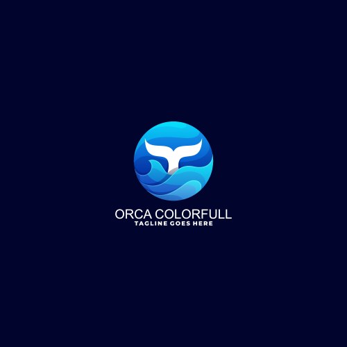Blue whale logo template design – Royalty-Free Vector | VectorStock