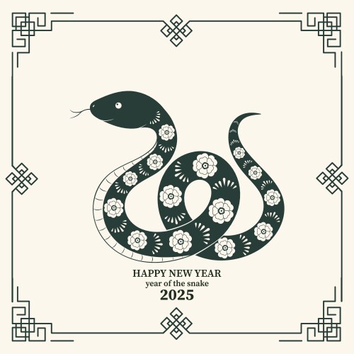 Happy new year 2025 background of the snake vector image