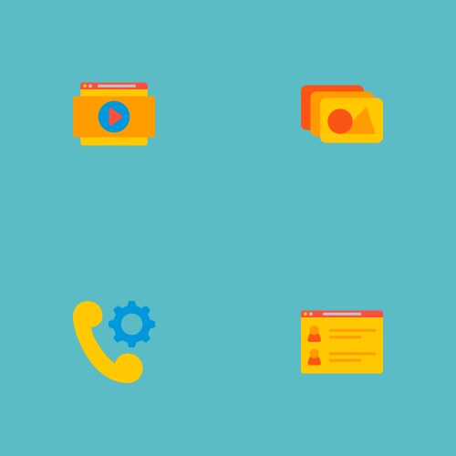 Set of wd icons flat style symbols with team page vector image