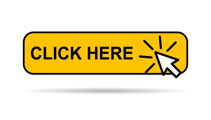 Click here web button with shadow internet flat vector image