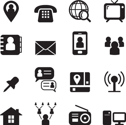 Contact icon set simplicity theme Royalty Free Vector Image