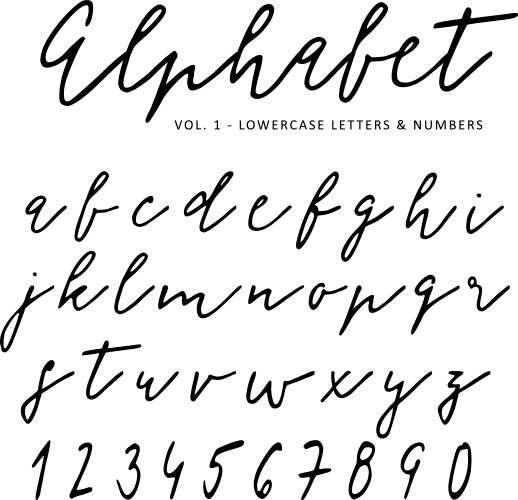 Script alphabet Royalty Free Vector Image - VectorStock
