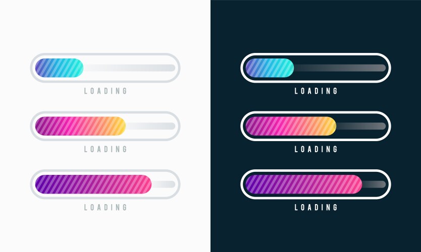 Set of loading bar progress visualization vektorbild
