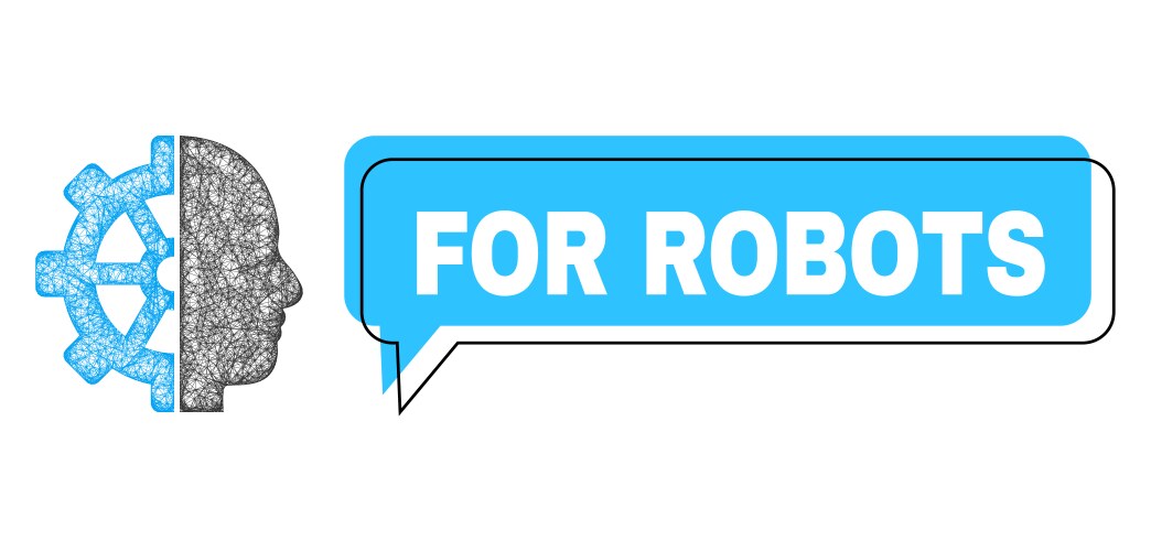 Shifted for robots conversation frame and linear vector image