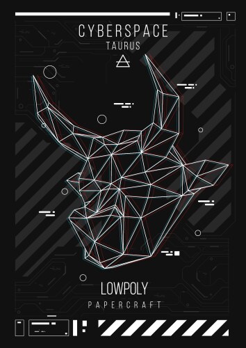 Abstract low poly template poster with poligonal vector image