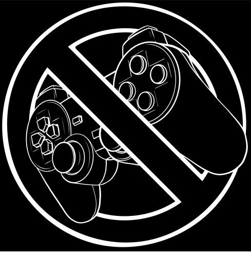 symbol prohibition gaming controller vector image