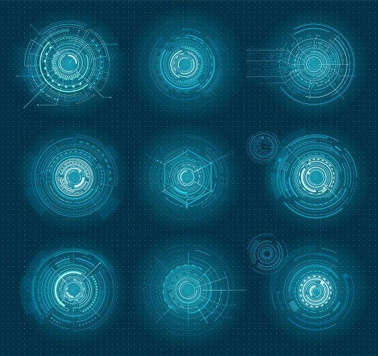 Blue Interface Elements - Data Display vector image