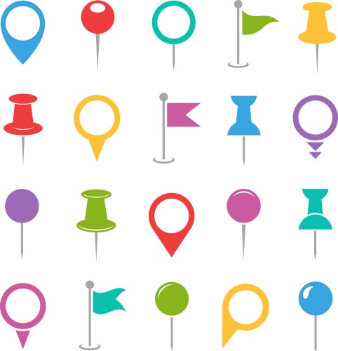 Colorful map pointers Royalty Free Vector Image