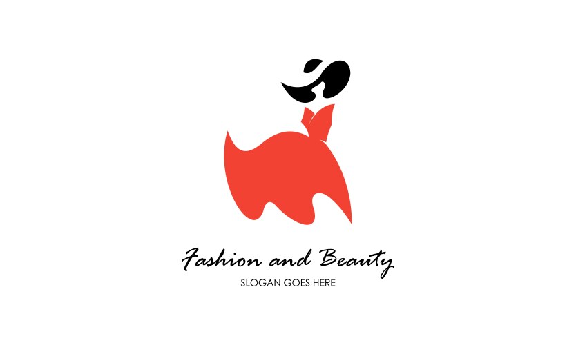 fashion female dress and beauty logo vector