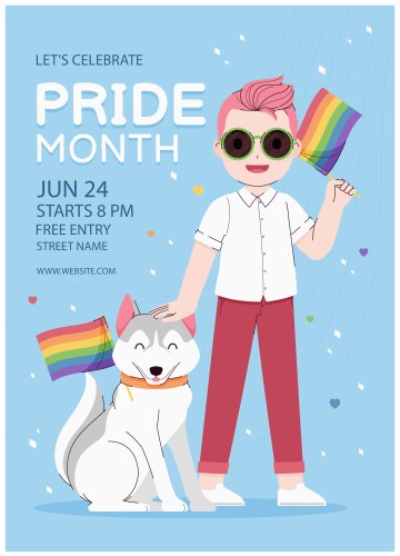 Vertical poster template for pride month Vector Image