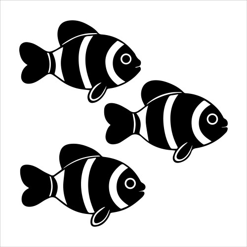 Clownfish line art silhouette Vector Image